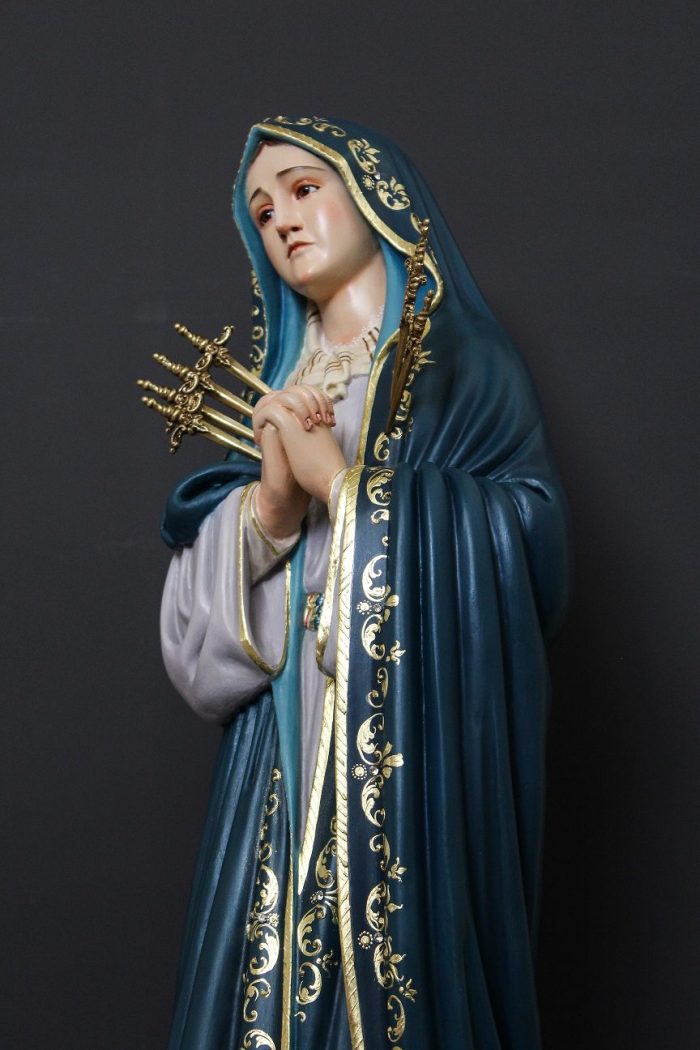 彩绘木雕-痛苦圣母（Our Lady of Sorrows）-多尺寸 - 图片 2
