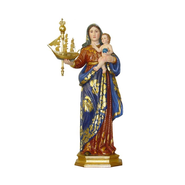 彩绘木雕-航海者圣母（Our Lady of Navigators）-多尺寸