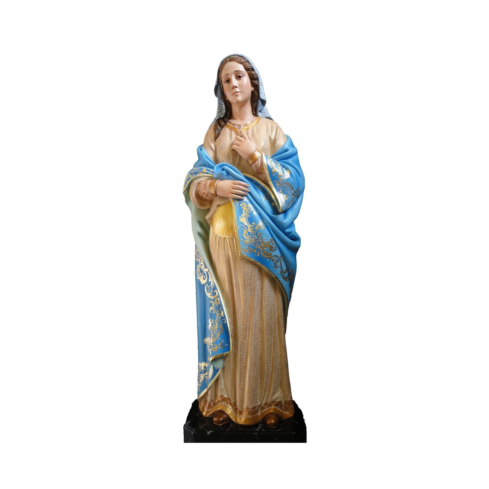 IC02STP183 彩绘木雕-圣母·Ó(Our Lady of Ó)-多尺寸 - 图片 1