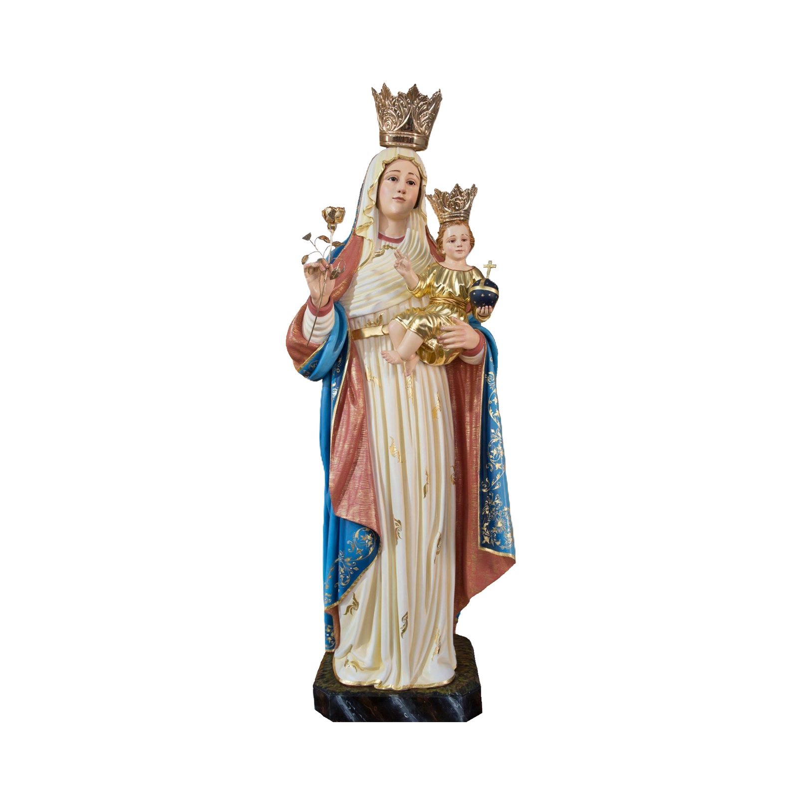 IC02STP200 彩绘木雕-玫瑰圣母(Our Lady of the Rose)-多尺寸 - 图片 1