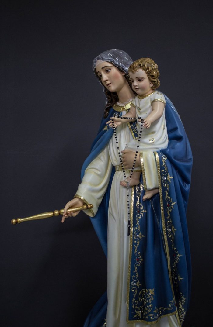 彩绘木雕-玫瑰经圣母（Our Lady of the Rosary）-多尺寸 - 图片 2