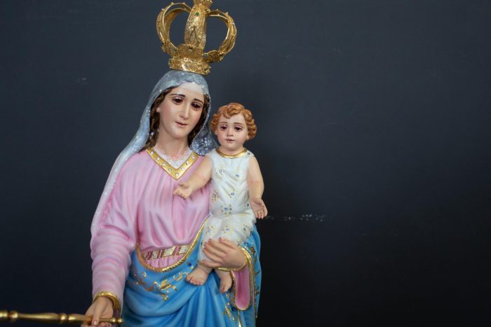 彩绘木雕-玫瑰经圣母（Our Lady of the Rosary）-多尺寸 - 图片 2
