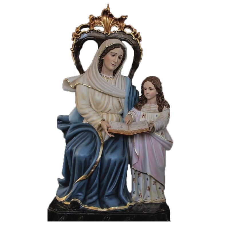 彩绘木雕-圣安妮与玛利亚（Saint Anne and Mary）-多尺寸
