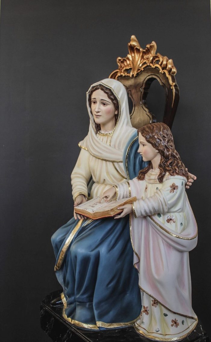 彩绘木雕-圣安妮与玛利亚（Saint Anne and Mary）-多尺寸 - 图片 3