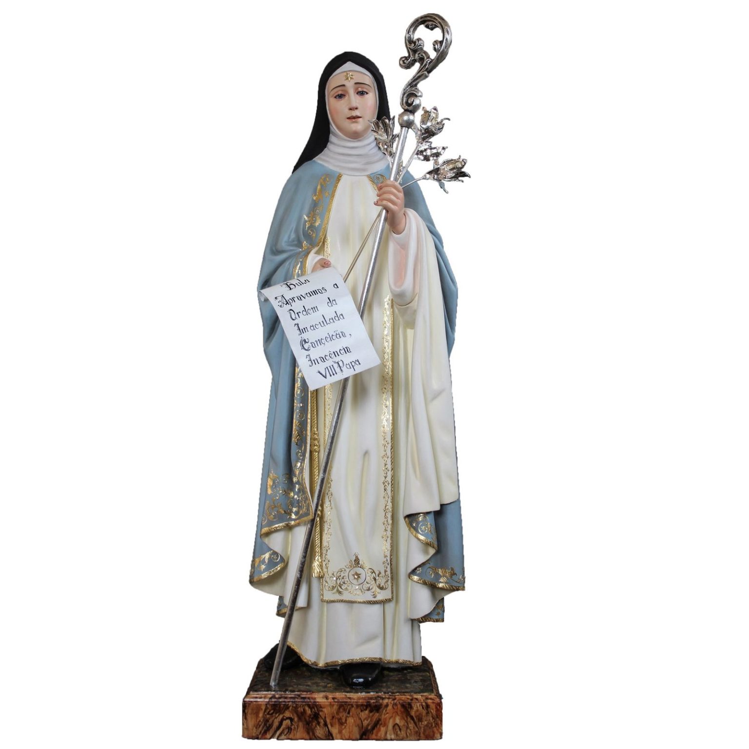 彩绘木雕-圣贝娅特丽丝·达·席尔瓦（Saint Beatrice of Silva）-多尺寸