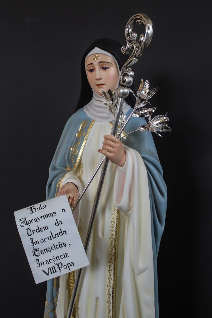彩绘木雕-圣贝娅特丽丝·达·席尔瓦（Saint Beatrice of Silva）-多尺寸 - 图片 2