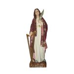 彩绘木雕-圣则济利亚（Saint Cecilia）-多尺寸