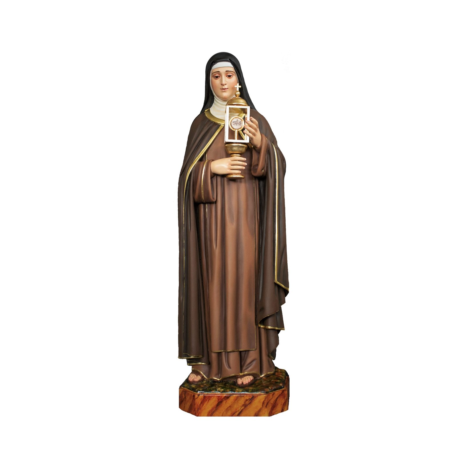 IC02STP246 彩绘木雕-圣嘉勒(Saint Clare)-多尺寸 - 图片 1