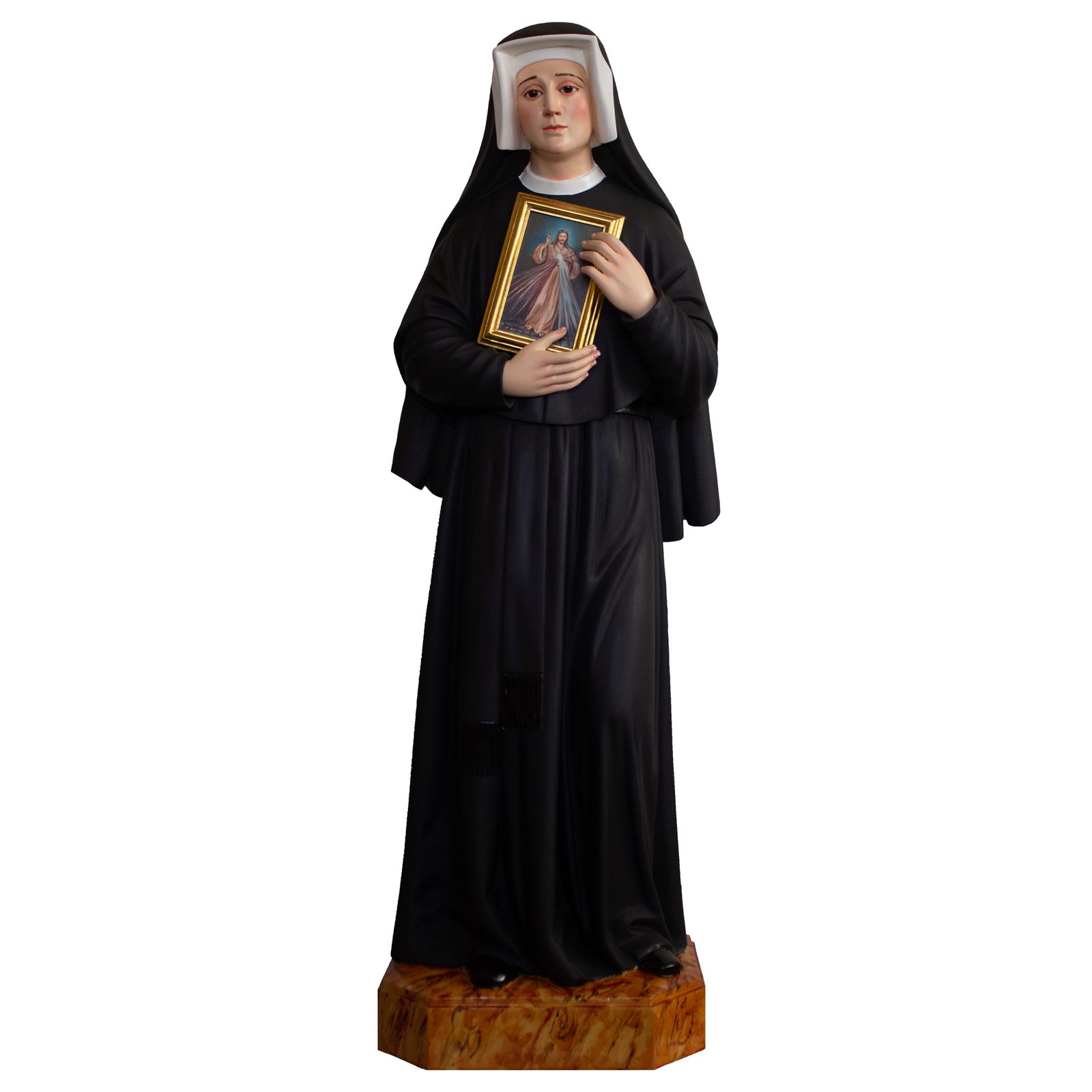 IC02STP254 彩绘木雕-圣傅天娜(Saint Faustina)-多尺寸 - 图片 1