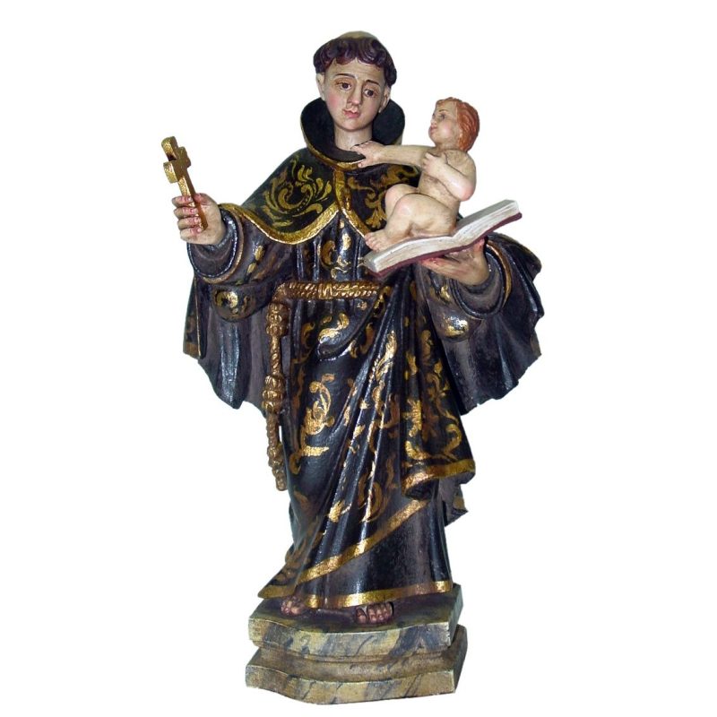 彩绘木雕-圣安多尼（St. Anthony）-多尺寸