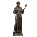 彩绘木雕-圣巴勒莫的本笃（Saint Benedict of
  Palermo）-多尺寸