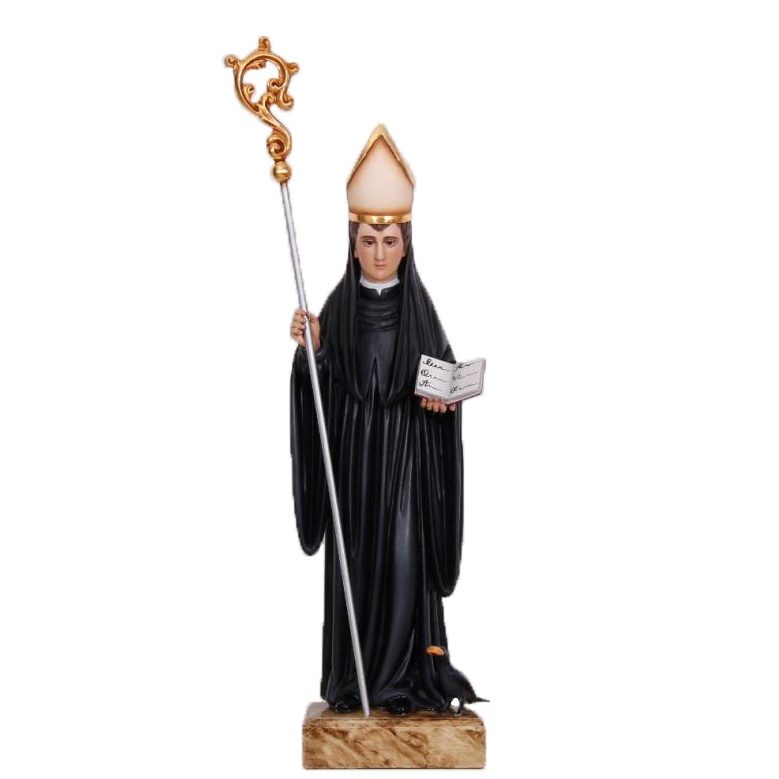 IC02STP339 彩绘木雕-圣本笃(St. Benedict)-多尺寸 - 图片 1