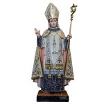彩绘木雕-圣本笃（St. Benedict）-多尺寸