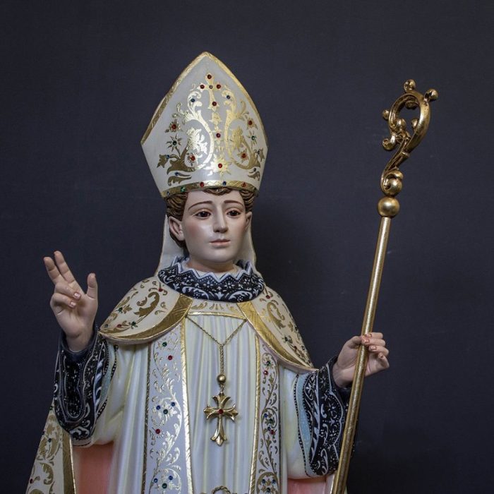 彩绘木雕-圣本笃（St. Benedict）-多尺寸 - 图片 2