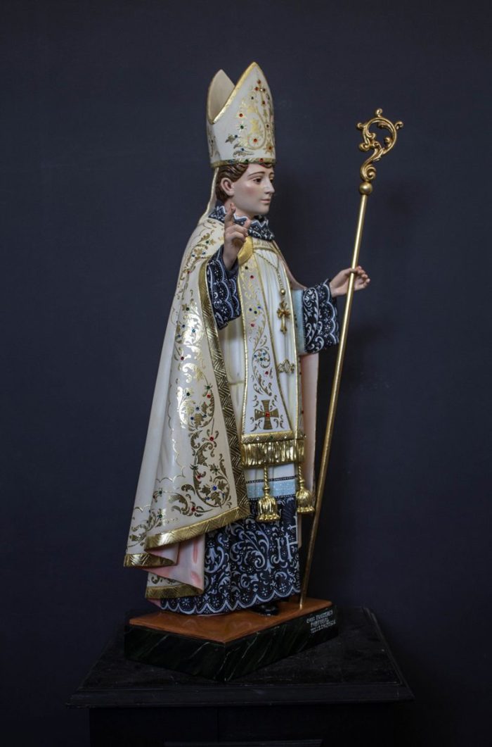 彩绘木雕-圣本笃（St. Benedict）-多尺寸 - 图片 4