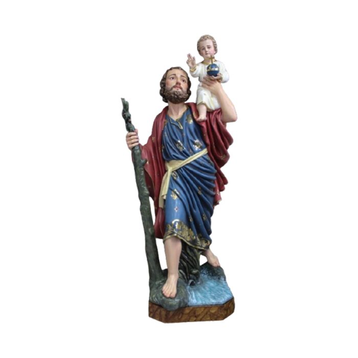 彩绘木雕-圣克里斯多福（St. Christopher）-多尺寸