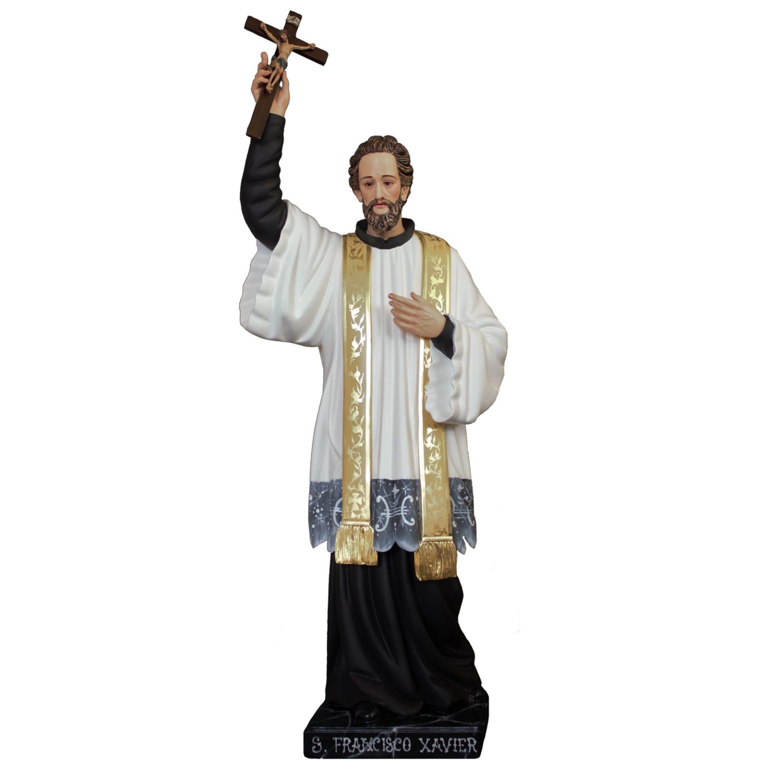 彩绘木雕-圣方济各·沙勿略（Saint Francis Xavier）-多尺寸