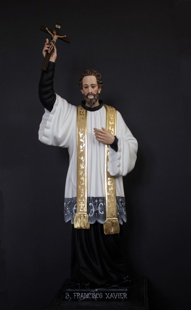 彩绘木雕-圣方济各·沙勿略（Saint Francis Xavier）-多尺寸