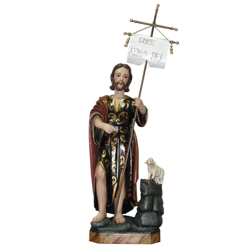 IC02STP387 彩绘木雕-圣若翰洗者(St. John the Baptist)-多尺寸 - 图片 1
