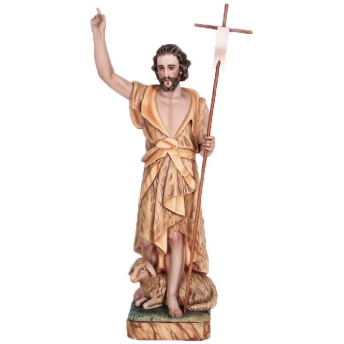 彩绘木雕-圣若翰洗者（St. John the Baptist）-多尺寸