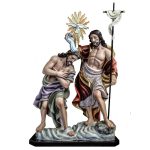 彩绘木雕-施洗若翰为基督施洗（St. John the Baptist Baptizing Christ）-多尺寸