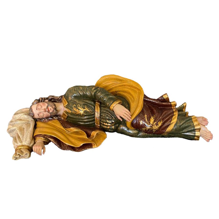 IC02STP440 彩绘木雕-安眠的圣若瑟(St. Joseph sleeping)-多尺寸 - 图片 1