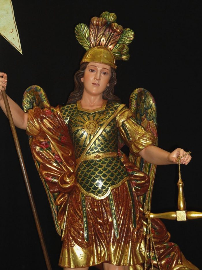 彩绘木雕-圣弥额尔（St. Michael）-多尺寸 - 图片 2