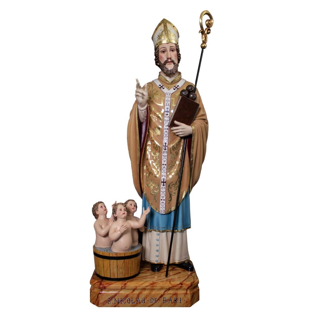 IC02STP472 彩绘木雕-圣尼各老(St. Nicholas)-多尺寸 - 图片 1