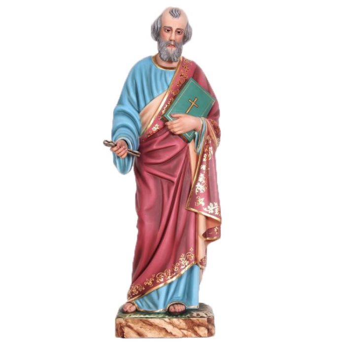 彩绘木雕-圣伯多禄（St. Peter）-多尺寸
