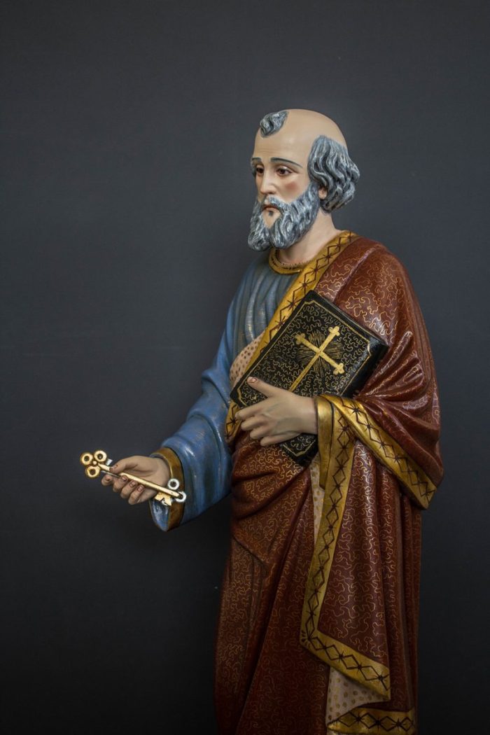 彩绘木雕-圣伯多禄（St. Peter）-多尺寸 - 图片 2