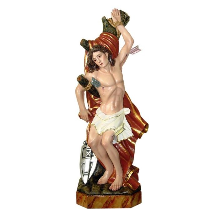 彩绘木雕-圣巴斯弟盎（St. Sebastian）-多尺寸