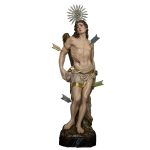 彩绘木雕-圣巴斯弟盎（St. Sebastian）-多尺寸