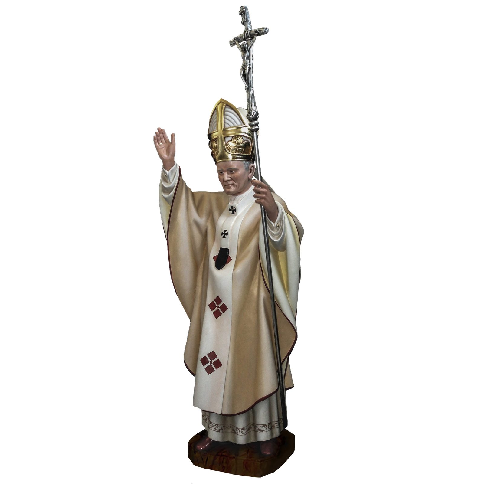 IC02STP551 彩绘木雕-教宗若望保禄二世(Pope John Paul II)-多尺寸 - 图片 1