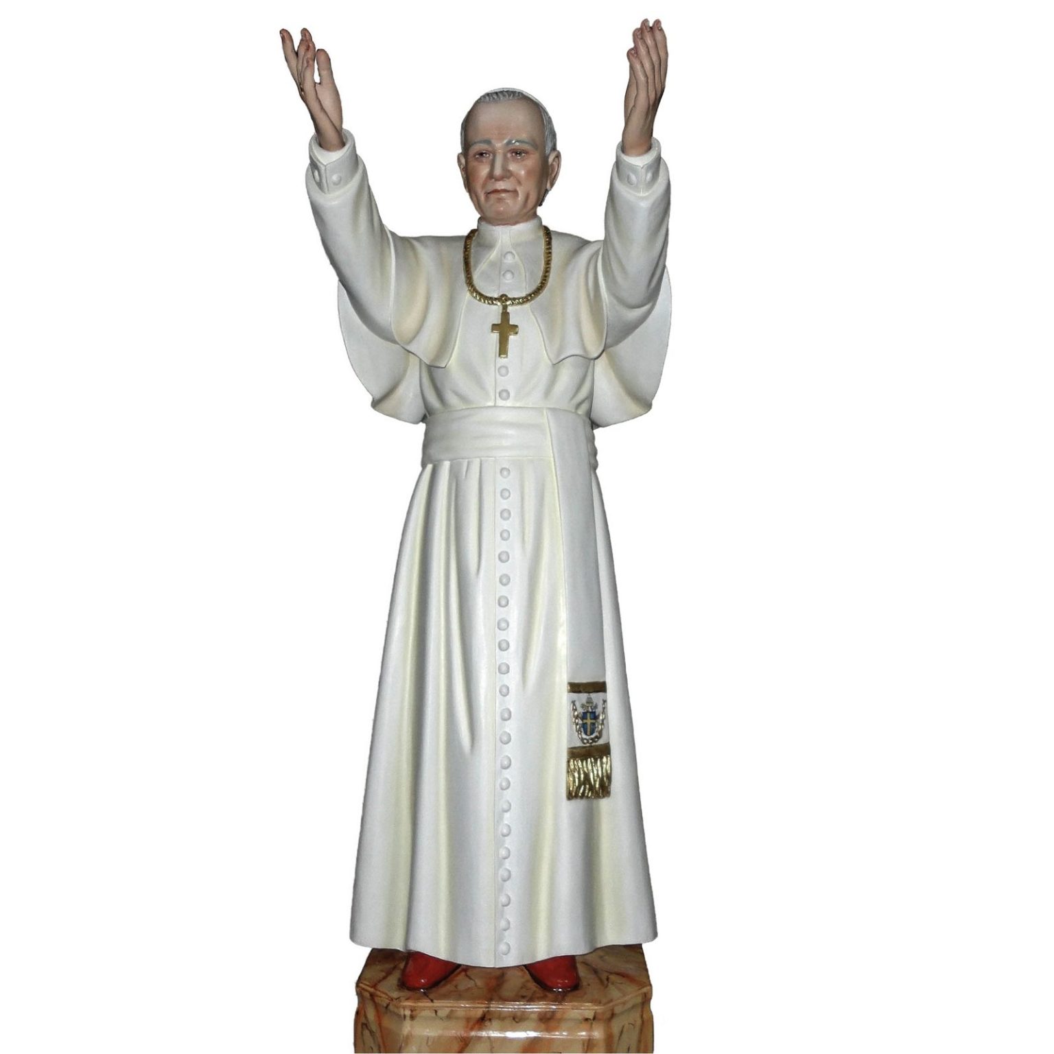 彩绘木雕-教宗若望保禄二世（Pope John Paul II）-多尺寸