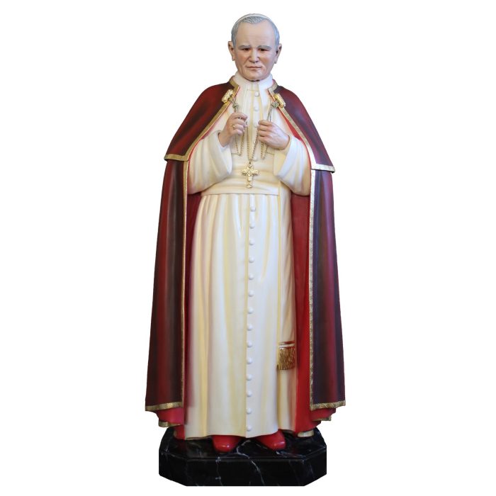 彩绘木雕-教宗若望保禄二世（Pope John Paul II）-多尺寸