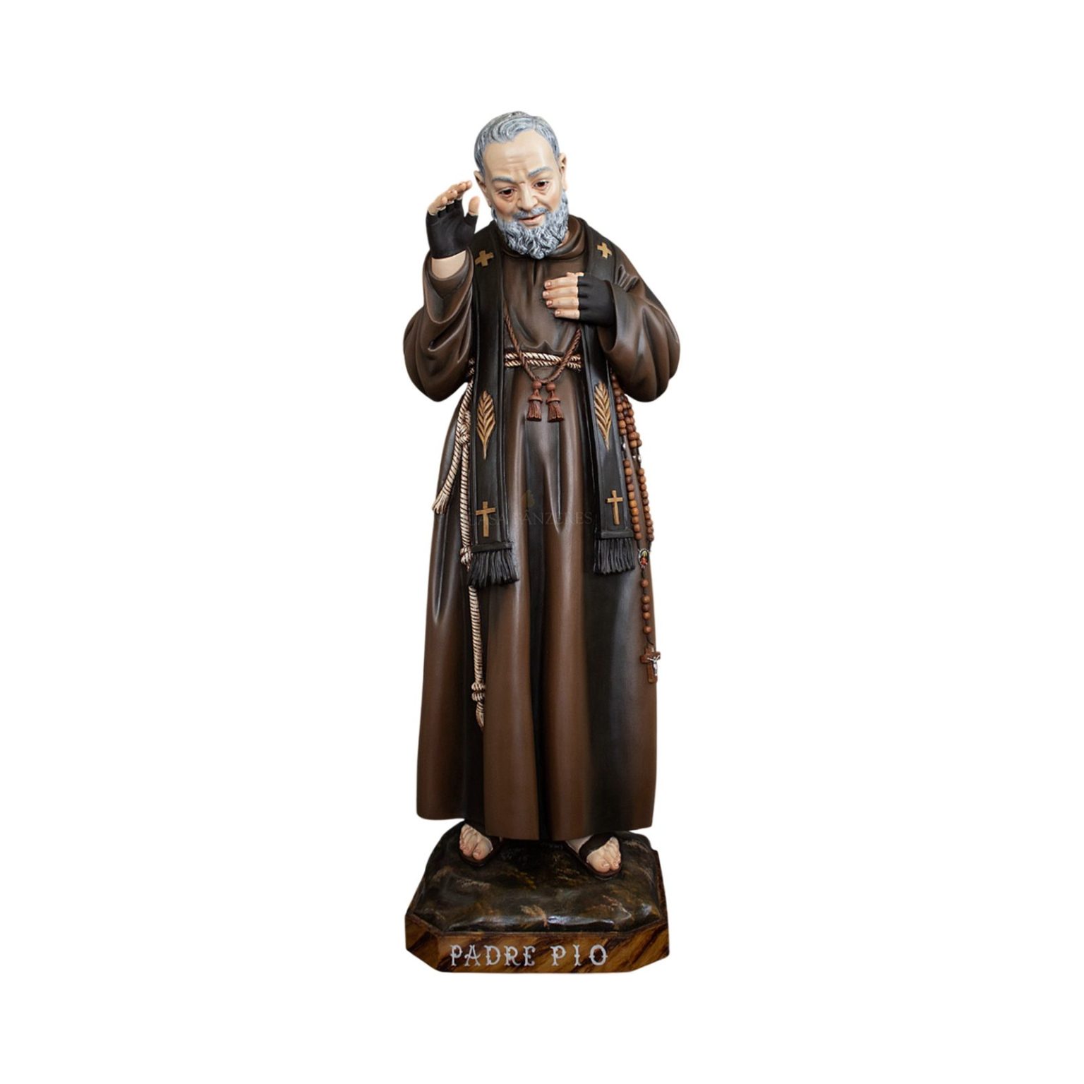 彩绘木雕-庇护神父（Padre Pio）-多尺寸