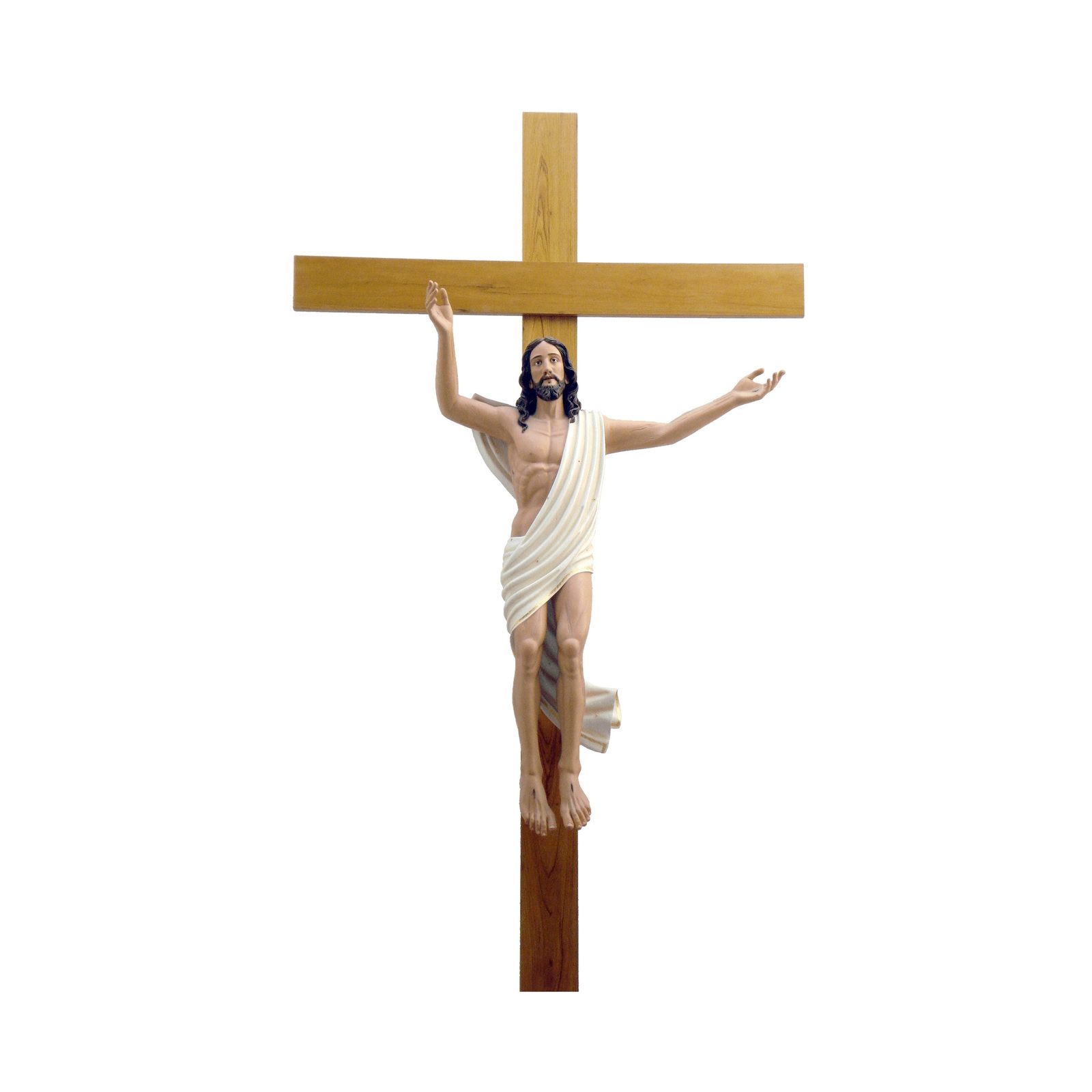 IC02STP594 彩绘木雕-复活基督(Resurrected Christ)-多尺寸 - 图片 1