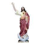 彩绘木雕-耶稣圣心（Sacred Heart of Jesus）-多尺寸