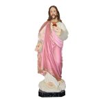 彩绘木雕-耶稣圣心（Sacred Heart of Jesus）-多尺寸