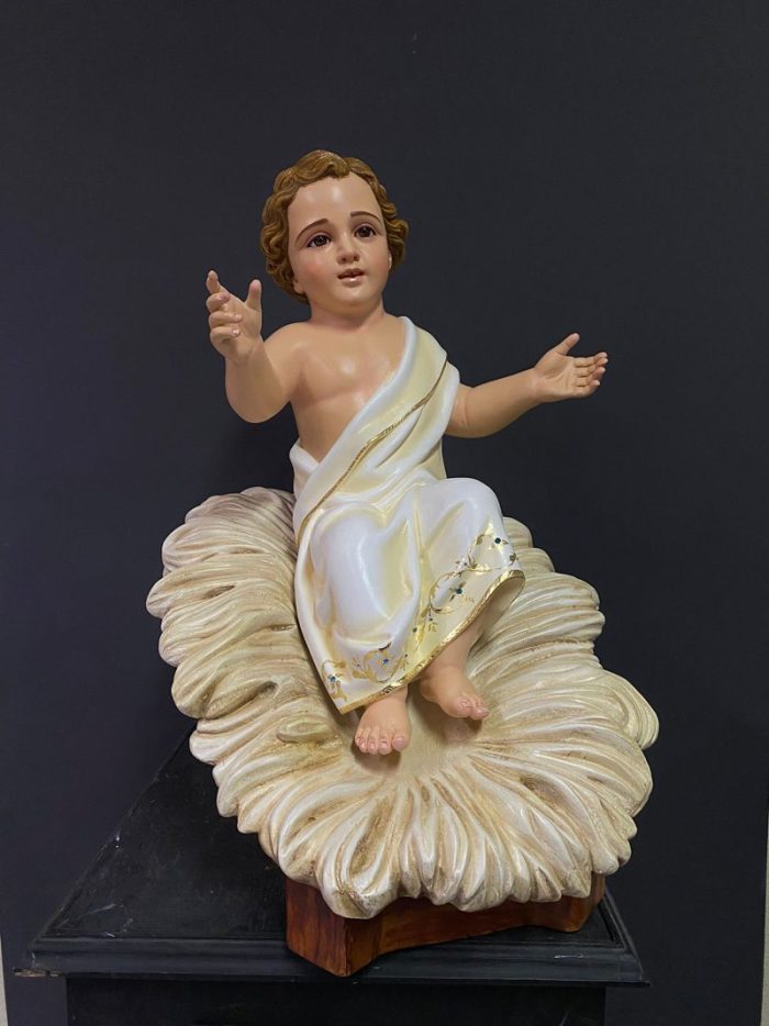 彩绘木雕-马槽中的圣婴耶稣（Baby Jesus in the Manger）-多尺寸 - 图片 2