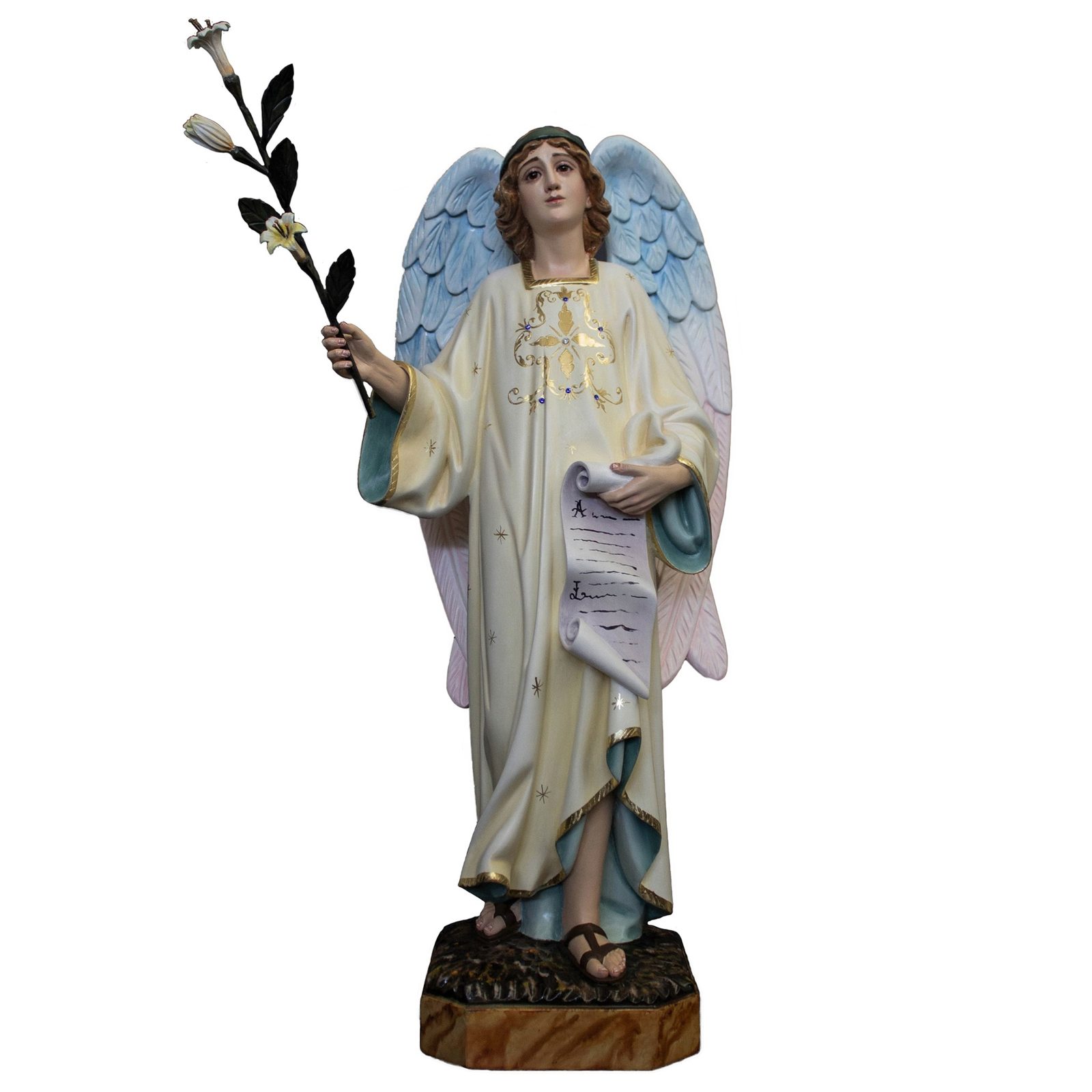 IC02STP738 彩绘木雕-天使圣加俾额尔(Angel St. Gabriel)-多尺寸 - 图片 1
