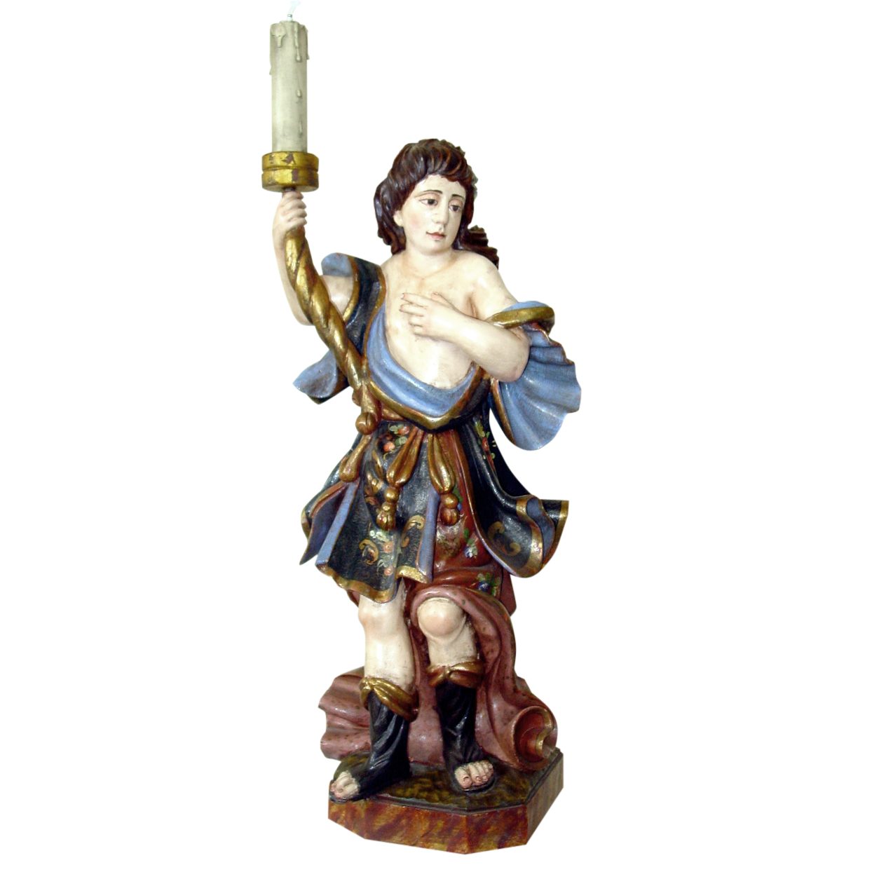 IC02STP747 彩绘木雕-巴洛克六翼天使(Baroque Seraphim Angel)-多尺寸 - 图片 1