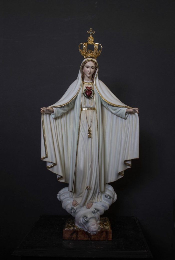 彩绘木雕-圣母圣心（Sacred Heart of Mary）-多尺寸 - 图片 2
