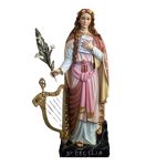 彩绘木雕-圣则济利亚（Saint Cecilia）-多尺寸