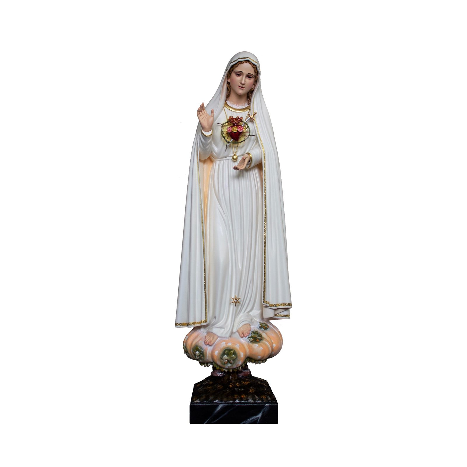 IC02STP053 彩绘木雕-圣母圣心(Sacred Heart of Mary)-多尺寸 - 图片 1