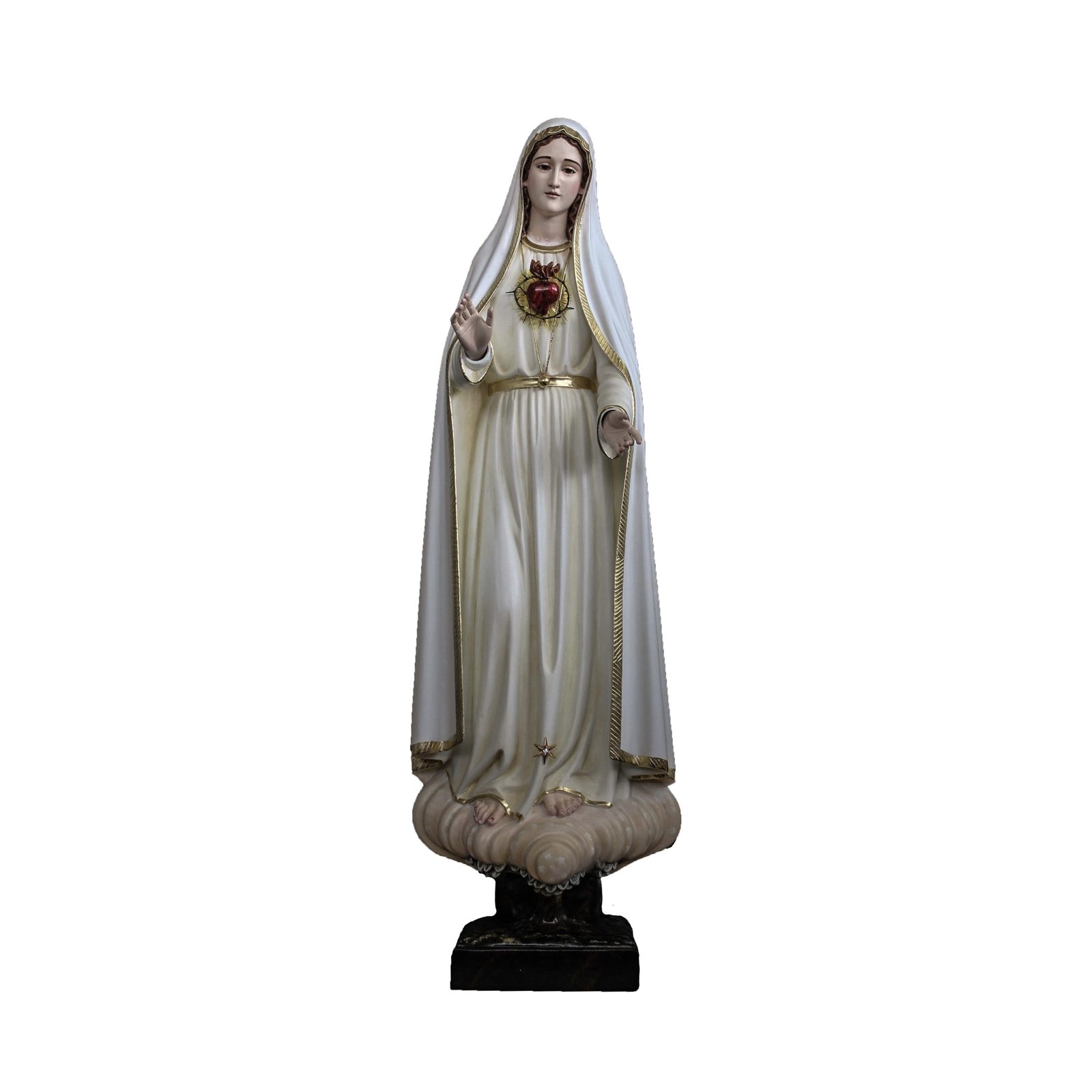 IC02STP044 彩绘木雕-圣母圣心(Sacred Heart of Mary)-多尺寸 - 图片 1