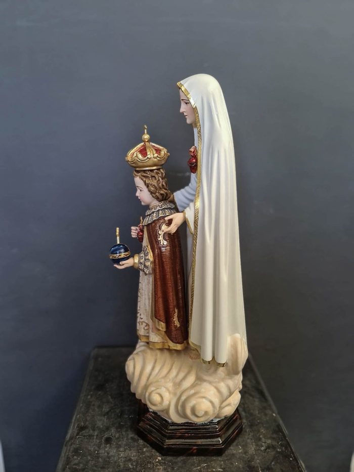 彩绘木雕-圣母圣心与布拉格圣婴（Sacred Heart of Mary with
  Infant Jesus of Prague）-多尺寸 - 图片 3