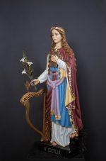 彩绘木雕-圣则济利亚（Saint Cecilia）-多尺寸 - 图片 2