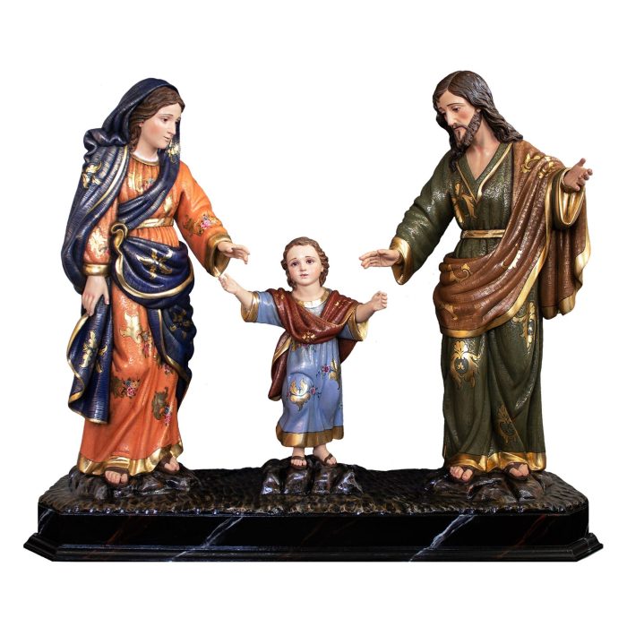 彩绘木雕-圣家（Holy Family）-多尺寸