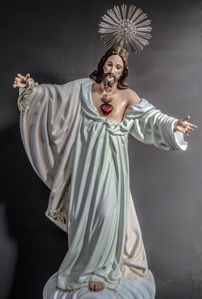 彩绘木雕-耶稣圣心（Sacred Heart of Jesus）-多尺寸 - 图片 2